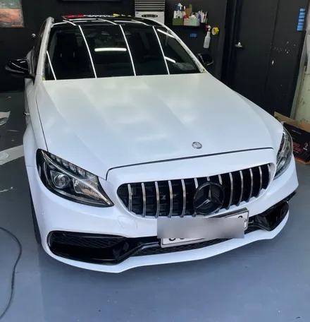 벤츠 c220d 전체랩핑 에이버리 사틴화이트 시공 / 인천 서구