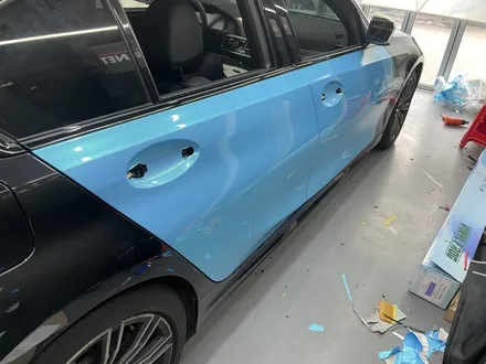 BMW G20 3시리즈 전체랩핑 과정 비닐프로그 네온라이트블루 / 인천 서구