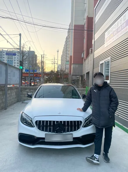 벤츠 c220d 전체랩핑 에이버리 사틴화이트 시공 / 인천 서구