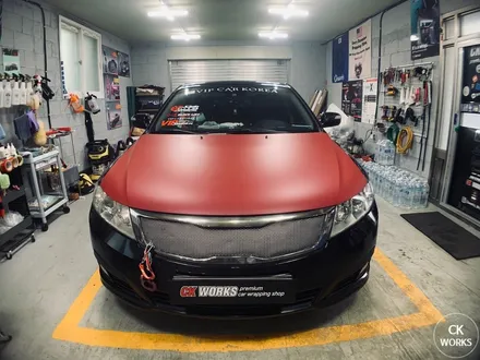 원주랩핑 기아 로체 본네트 에이버리슈프림 무광가넷레드메탈릭 랩핑 / 원주시 반곡동
