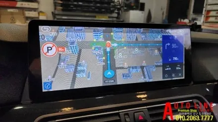 대전 bmw f10 카인원 안드로이드모니터 12.3인치 아이나비3D맵 적용된 카블릿 시스템