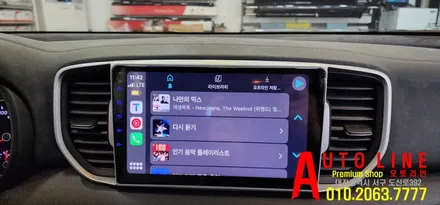 대전 카나로X플러스 안드로이드 올인원 스포티지QL 일체형 매립 작업
