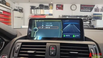 bmw 118D 터치안드로이드오토 카플레이+후방카메라 인스톨