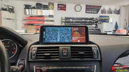 bmw 118D 터치안드로이드오토 카플레이+후방카메라 인스톨