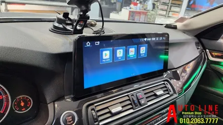 대전 BMW 5시리즈 안드로이드 올인원/모니터 12.3인치 8G/128g ID8버전 시스템 적용 작업