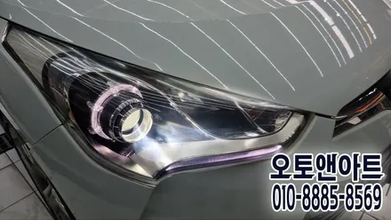 현대 벨로스터 헤드라이트 녹은 반사판 교체, 크롬 증착, LED교체로 정기검사 조도저하 불합격 재검사 했어요 (천안아산 오토앤아트) / 천안,청주,세종,대전