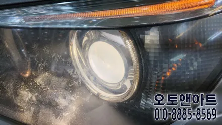 천안 헤드라이트 복원 / BMW 520d 전조등 백화오염 클리닝, 투명커버, 헬라벌브 교체 (화성 내방 고객님) / 천안,청주,세종,대전